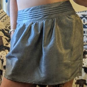 Lucca Couture Silver Sheen Skirt w/ Pockets